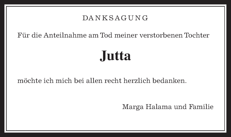  Traueranzeige für Jutta Jenner vom 21.11.2018 aus Laubacher Anzeiger