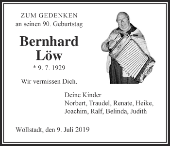 Traueranzeige von Bernhard Löw von Wetterauer Zeitung