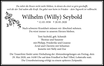 Traueranzeige von Wilhelm Seybold von Bad Vilbel/Karben