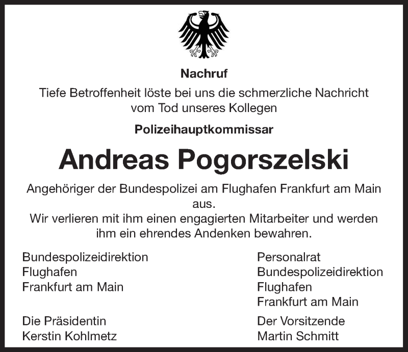  Traueranzeige für Andreas Pogorszelski vom 02.10.2021 aus Giessener Allgemeine, Alsfelder Allgemeine