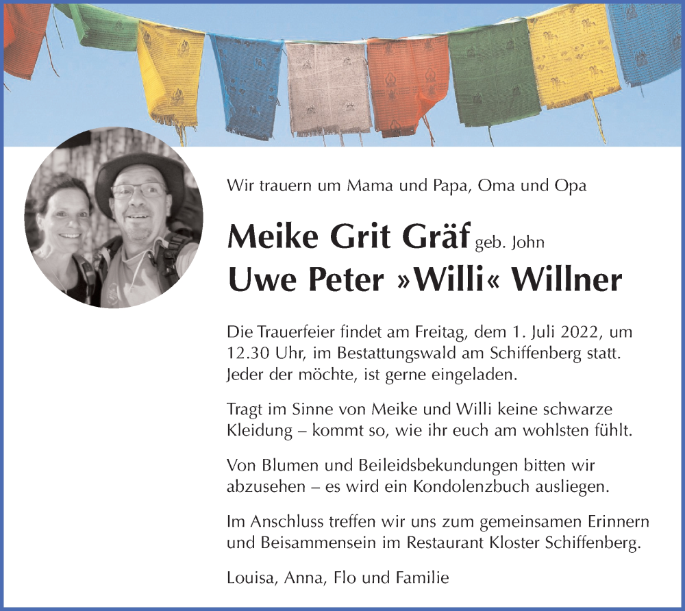  Traueranzeige für Uwe Peter Willner vom 25.06.2022 aus Giessener Anzeiger, Giessener Allgemeine, Alsfelder Allgemeine