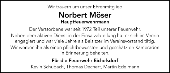 Traueranzeige von Norbert Möser von Kreis-Anzeiger