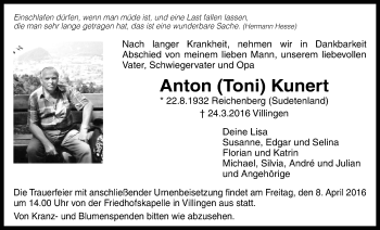 Traueranzeige von Anton Kunert von Licher Wochenblatt, Licher Wochenblatt, Licher Wochenblatt