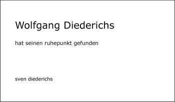 Traueranzeige von Wolfgang Diederichs von Wetterauer Zeitung, Wetterauer Zeitung