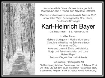 Traueranzeige von Karl-Heinrich Bayer von Wetterauer Zeitung, Wetterauer Zeitung