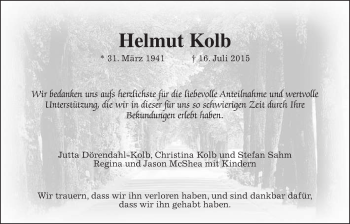 Traueranzeige von Helmut Kolb von Wetterauer Zeitung, Wetterauer Zeitung