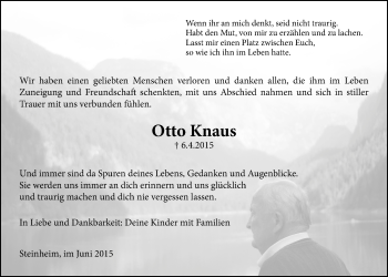 Traueranzeige von Otto Knaus von Licher Wochenblatt, Licher Wochenblatt, Licher Wochenblatt