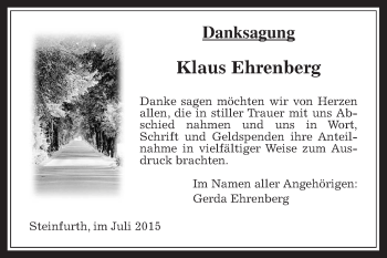 Traueranzeige von Klaus Ehrenberg von Wetterauer Zeitung, Wetterauer Zeitung