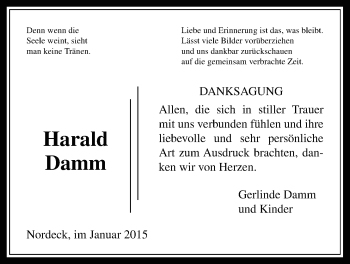 Traueranzeige von Harald Damm von Allendorfer Mitteilungen