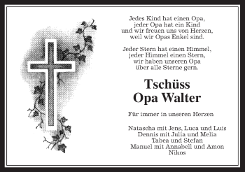 Traueranzeige von Walter Brandt von Alsfelder Allgemeine