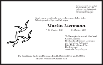 Traueranzeige von Martin Liermann von Wetterauer Zeitung, Wetterauer Zeitung