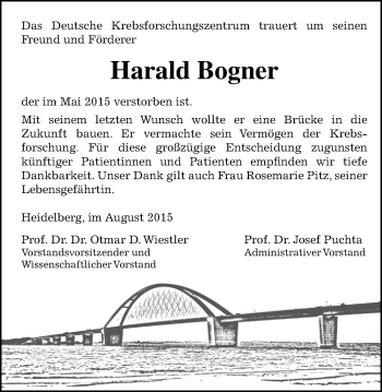 Traueranzeige von Harald Bogner von Gießener Allgemeine, Alsfelder Allgemeine