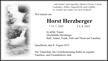 Traueranzeige von Horst Herzberger von Gießener Allgemeine, Alsfelder Allgemeine