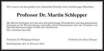 Traueranzeige von Martin Schlepper von Wetterauer Zeitung, Wetterauer Zeitung