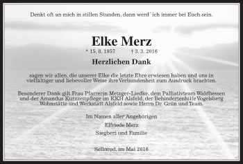 Traueranzeige von Elke Merz von Mücker Stimme