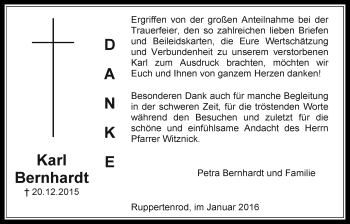 Traueranzeige von Karl Bernhardt von Mücker Stimme