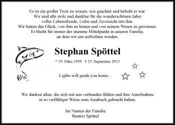 Traueranzeige von Stephan Spöttel von Wetterauer Zeitung, Wetterauer Zeitung