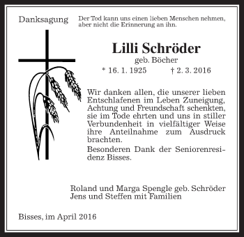 Traueranzeige von Lilli Schröder von Wetterauer Zeitung, Wetterauer Zeitung