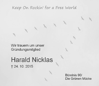 Traueranzeige von Harald Nicklas von Alsfelder Allgemeine