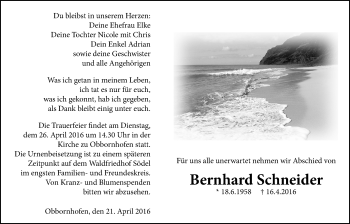 Traueranzeige von Bernhard Schneider von Licher Wochenblatt, Licher Wochenblatt, Licher Wochenblatt