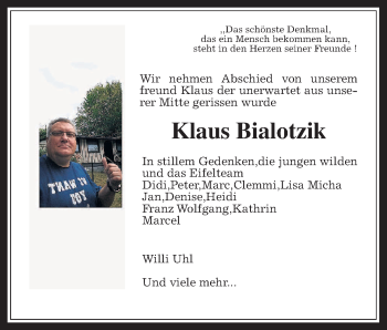 Traueranzeige von Klaus Bialorzyt von Gießener Allgemeine, Alsfelder Allgemeine, Wetterauer Zeitung, Wetterauer Zeitung