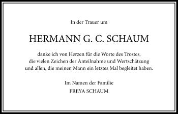 Traueranzeige von Hermann  Schaum von Gießener Allgemeine, Alsfelder Allgemeine