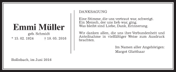 Traueranzeige von Emmi Müller von Gießener Allgemeine, Alsfelder Allgemeine