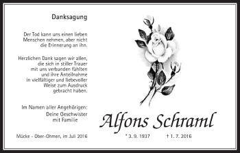 Traueranzeige von Alforns Schraml von Mücker Stimme