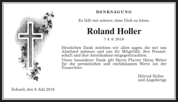 Traueranzeige von Roland Holler von Wetterauer Zeitung, Wetterauer Zeitung