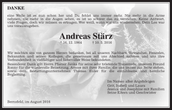 Traueranzeige von Andreas Stärz von Alsfelder Allgemeine