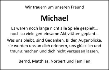 Traueranzeige von Michael Fischer von Giessener Allgemeine, Alsfelder Allgemeine