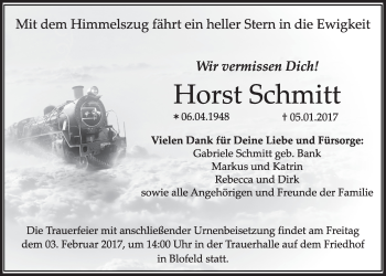 Traueranzeige von Horst Schmitt von Wetterauer Zeitung, Wetterauer Zeitung