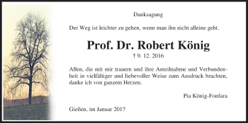 Traueranzeige von Robert König von Gießener Allgemeine, Alsfelder Allgemeine