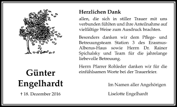 Traueranzeige von Günter Engelhardt von Wetterauer Zeitung, Wetterauer Zeitung