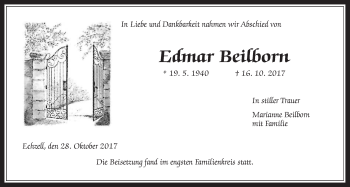 Traueranzeige von Edmar Beilborn von Wetterauer Zeitung, Wetterauer Zeitung