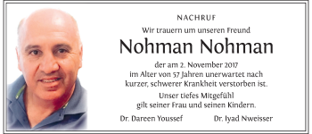 Traueranzeige von Nohman Nohman von Giessener Allgemeine, Alsfelder Allgemeine