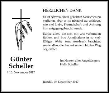 Traueranzeige von Günter Scheller von Wetterauer Zeitung, Wetterauer Zeitung