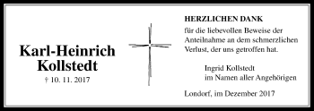 Traueranzeige von Karl-Heinrich Kollstedt von Rabenauer Zeitung