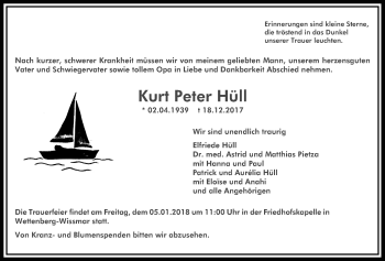 Traueranzeige von Kurt Peter Hüll von Giessener Allgemeine, Alsfelder Allgemeine
