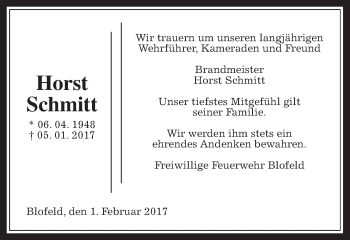 Traueranzeige von Horst Schmitt von Wetterauer Zeitung, Wetterauer Zeitung