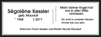 Traueranzeige von Ségolène Kessler von Giessener Allgemeine, Alsfelder Allgemeine, Wetterauer Zeitung, Wetterauer Zeitung