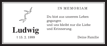 Traueranzeige von Ludwig Weitzel von Wetterauer Zeitung, Wetterauer Zeitung