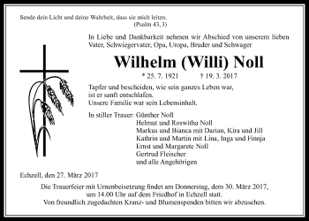Traueranzeige von Wilhelm  Noll von Wetterauer Zeitung, Wetterauer Zeitung