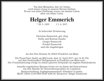 Traueranzeige von Helger Emmerich von Allendorfer Mitteilungen