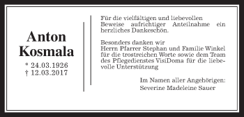 Traueranzeige von Anton Kosmala von Wetterauer Zeitung, Wetterauer Zeitung