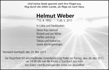 Traueranzeige von Helmut Weber von Giessener Allgemeine, Alsfelder Allgemeine