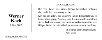Traueranzeige von Werner Koch von Licher Wochenblatt, Licher Wochenblatt, Licher Wochenblatt