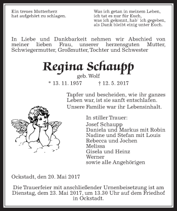 Traueranzeige von Regian Schaupp von Wetterauer Zeitung, Wetterauer Zeitung