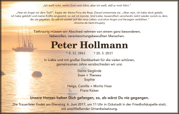 Traueranzeige von Peter Hollmann von Wetterauer 