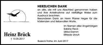Traueranzeige von Heinz Brück von Giessener Allgemeine, Alsfelder Allgemeine